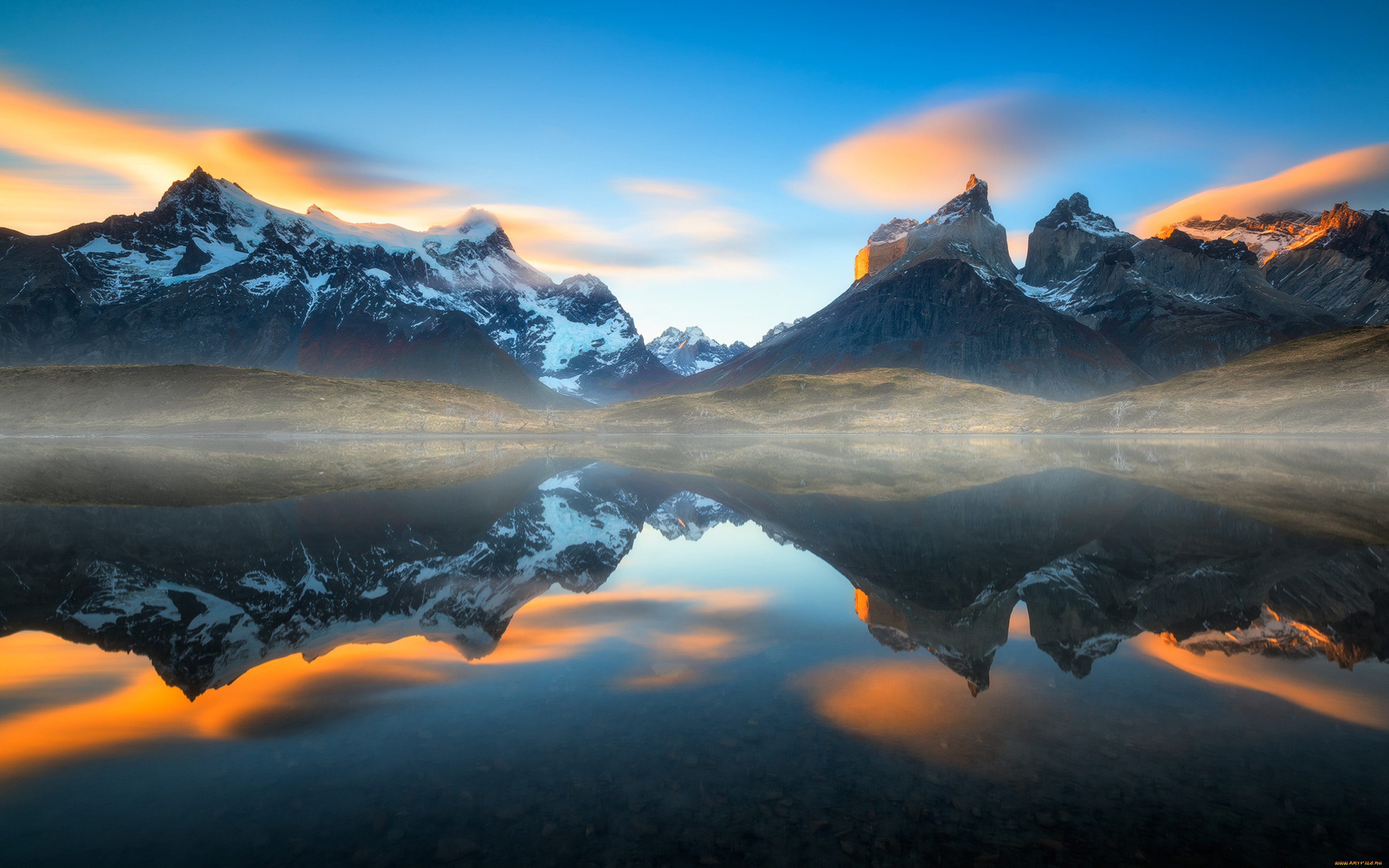 Обои разрешение 1920. Patagonia. Крутые пейзажи. Фон горы. Красивый фон для рабочего стола.